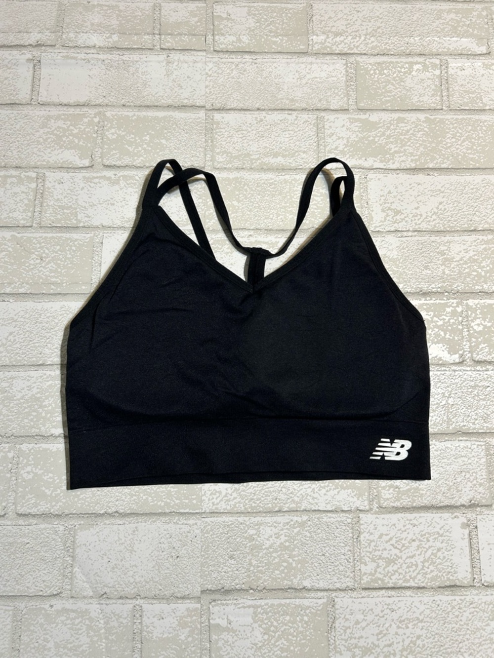 New Balance Black Strappy Racerback Activewear Sports Bra Size XL